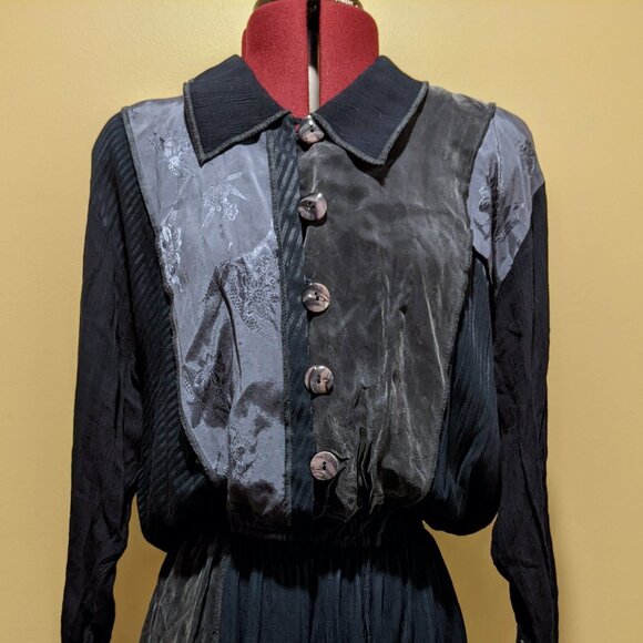 Vintage Spencer Alexis Patchwork Maxi Dress – Sapphire Blue Women's Size L (16) - Picture 12 of 16